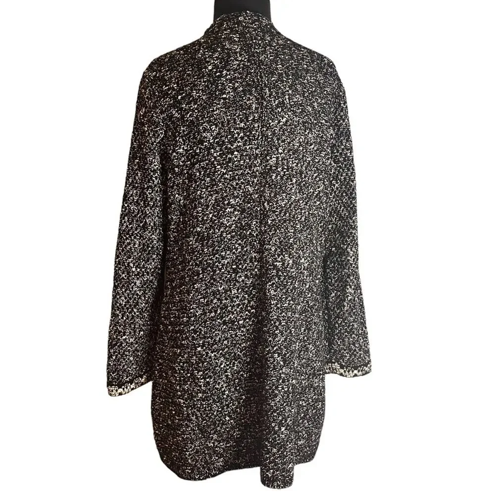 Talbots Luxury Textured Knit Sweater Duster Office Coatigan Boho Glam Jacket MP